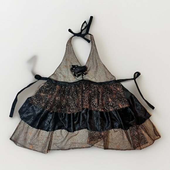 Halloween Witch Apron Women’s One Size Black And Orange Tie On Costume Flaw - Picture 5 of 13